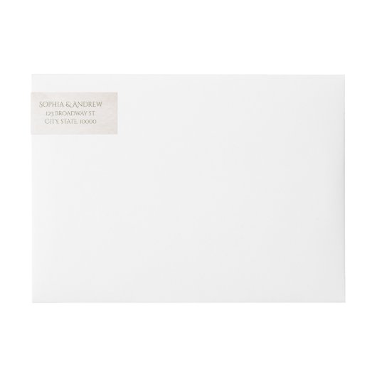 植物性の緑のヴィンテージ素朴結婚性のモノグラム ラップアラウンドラベル (正面)