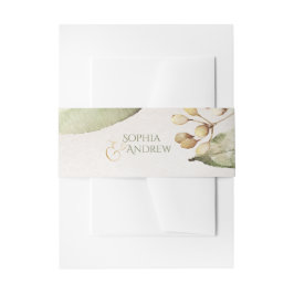 植物性の緑のヴィンテージ素朴結婚性のモノグラム 招待状ベリーバンド