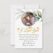 植物性の緑の写真妻アニバーサリーカード サンキューカード (正面)