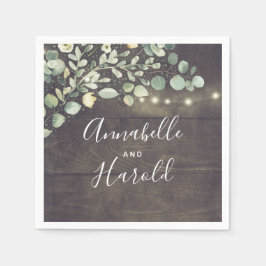 植物性の緑の国素朴の結婚式 スタンダードカクテルナプキン