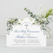 植物性の緑の塵の青の最初の聖餐会 招待状 (スタンド正面)