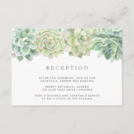 植物性の緑の多肉植物の結婚披露宴 エンクロージャーカード