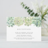 植物性の緑の多肉植物の結婚披露宴 エンクロージャーカード (スタンド正面)