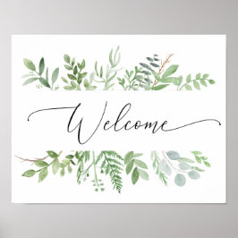 植物性の緑の歓迎サイン結婚またはシャワー ポスター