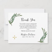 植物性の緑の正教会キリスト教記念館 サンキューカード (正面)