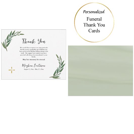 植物性の緑の正教会キリスト教記念館 サンキューカード