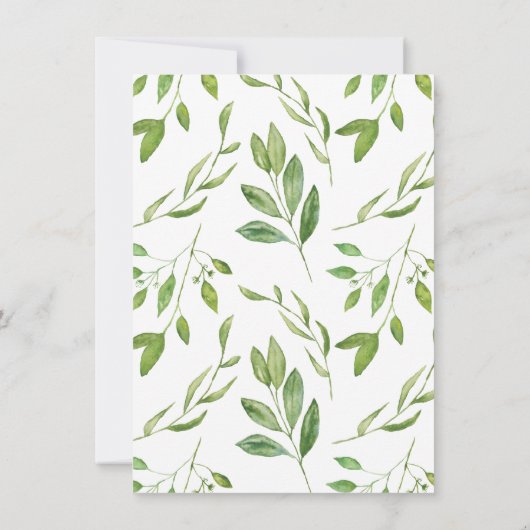 植物性の緑の水のカラープティ結婚ズ 招待状 (裏面)