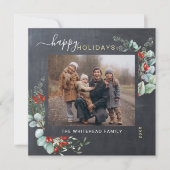 植物性の緑の水の色のチョーク素朴ボード シーズンカード (正面)