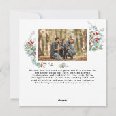 植物性の緑の水の色のチョーク素朴ボード シーズンカード (裏面)