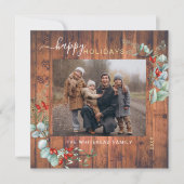 植物性の緑の水の色の素朴さくらんぼウッド シーズンカード (正面)