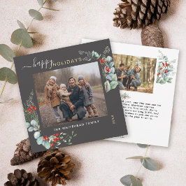 植物性の緑の水の色エレガントダークグレー シーズンカード