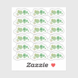 植物性の緑の水色のユーカリの葉 シール