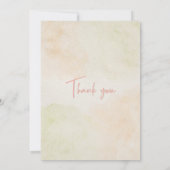 植物性の緑の白い水色のフローラ結婚ズ 招待状 (裏面)