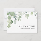 植物性の緑の落下葉するサンキューカード サンキューカード (正面)