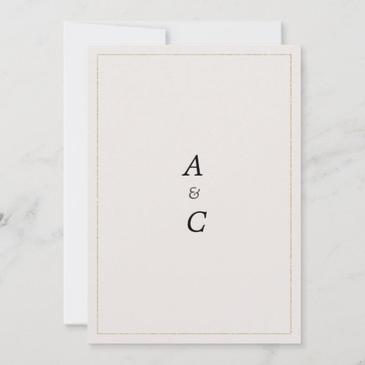 植物性の緑の葉のフローラ素朴な日付を保存 招待状 (裏面)