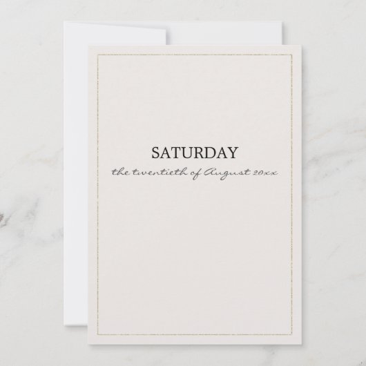 植物性の緑の葉のフローラ素朴結婚性 招待状 (裏面)