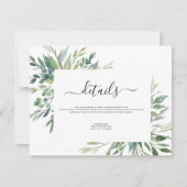 植物性の緑の葉の水の色の結婚インビ 招待状 (正面)