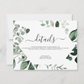 植物性の緑の葉の水の色の結婚インビ 招待状 (正面)