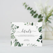 植物性の緑の葉の水の色の結婚インビ 招待状 (スタンド正面)