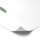 植物性の緑の葉の水の色結婚のポスト ポスター (角)