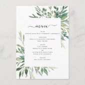 植物性の緑の葉の水の色結婚のメニュー メニュー (正面)