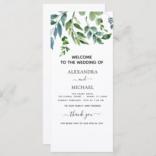 植物性の緑の葉の水の色結婚の (正面/裏面)