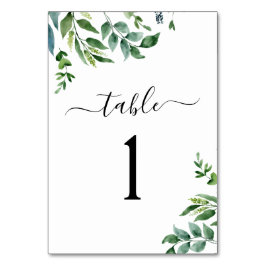 植物性の緑の葉の水の色結婚の テーブルナンバー