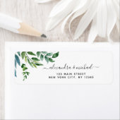 植物性の緑の葉の水の色結婚の ラベル (インサイチュ)