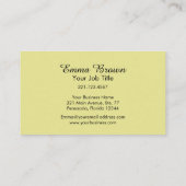 植物性の緑の葉の水色デザイン 名刺 (裏面)