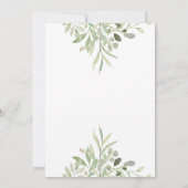 植物性の緑の葉の金ゴールド幾何結婚の 招待状 (裏面)