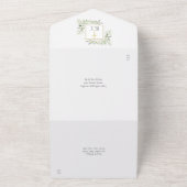 植物性の緑の葉人々のバプテスマ オールインワン招待状 (外側)