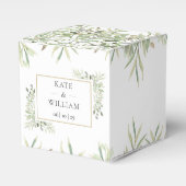 植物性の緑の葉結婚は感謝 フェイバーボックス (正面サイド)