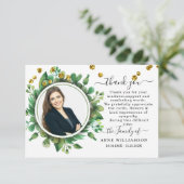 植物性の緑の葬儀サンキューカード サンキューカード (スタンド正面)