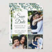 植物性の緑の金ゴールド7 Photo Save The Date セーブザデート (正面/裏面)