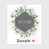 植物性の緑の黒板ラベルシール シール (シート)