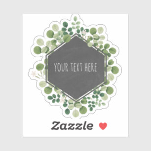 植物性の緑の黒板ラベルシール シール