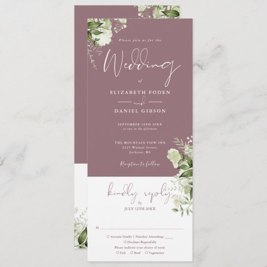 植物性の緑をすべて一結婚人の 招待状 (正面/裏面)