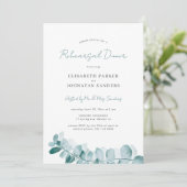 植物性の緑モダンの結婚リハーサル 招待状 (スタンド正面)