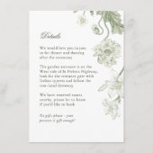 植物性の緑結婚の詳細カード – ヴィンテージ エンクロージャーカード (正面)