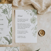 植物性の緑結婚の詳細カード – ヴィンテージ エンクロージャーカード
