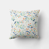 植物性の葉と果実のパターン クッション (裏面)