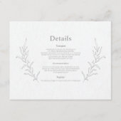 植物性の葉のスケッチスケッチエレガント モダン エンクロージャーカード (正面)