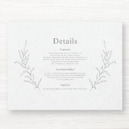 植物性の葉のスケッチスケッチエレガント モダン エンクロージャーカード