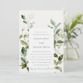 植物性の葉の動物水の色のリハーサルディナー 招待状 (スタンド正面)