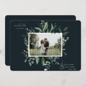 植物性の葉の緑のフォトフレーム日付を保存 (正面/裏面)