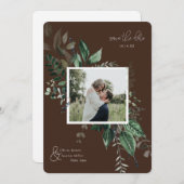 植物性の葉の緑のフォトフレーム日付を保存 (正面/裏面)