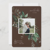 植物性の葉の緑のフォトフレーム日付を保存 (正面)