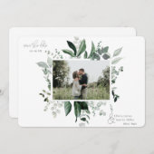 植物性の葉の緑のフォトフレーム日付を保存 (正面/裏面)