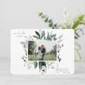 植物性の葉の緑のフォトフレーム日付を保存 (スタンド正面)