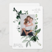 植物性の葉の緑のフォトフレーム日付を保存 (正面/裏面)